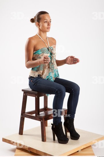 Whole Body Woman Artistic poses White Casual Slim