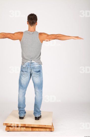 Whole Body Man T poses Casual Athletic Studio photo references