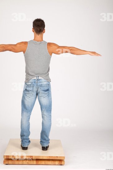 Whole Body Man T poses Casual Athletic Studio photo references