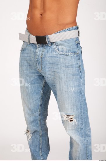 Thigh Whole Body Man Casual Jeans Athletic Studio photo references