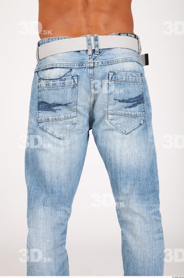 Thigh Whole Body Man Casual Jeans Athletic Studio photo references