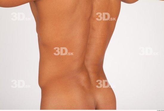 Whole Body Back Man Nude Casual Athletic Studio photo references