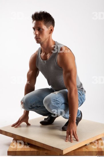 Whole Body Man Other White Casual Athletic Male Studio Poses