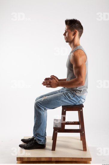 Whole Body Man Other White Casual Athletic Male Studio Poses