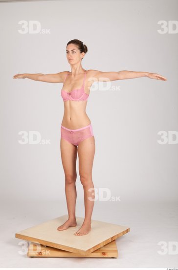 Whole Body Woman T poses Underwear Formal Slim Studio photo references