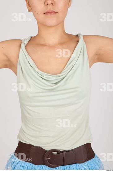 Upper Body Whole Body Woman Asian Casual Slim Top Studio photo references