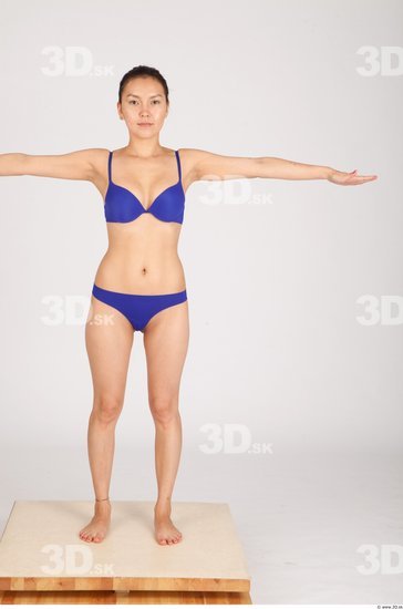 Whole Body Woman T poses Asian Casual Underwear Slim Studio photo references