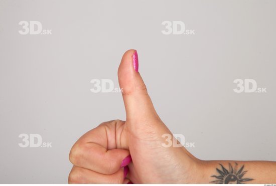 Fingers Whole Body Woman Asian Casual Slim Studio photo references