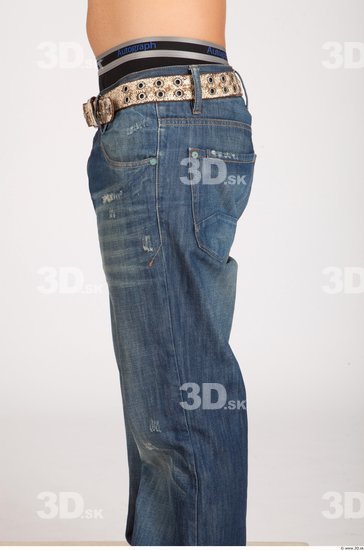 Thigh Whole Body Man Casual Jeans Muscular Studio photo references