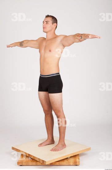 Whole Body Man T poses Casual Underwear Muscular Studio photo references