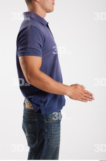 Arm Man Animation references White Casual T shirt Muscular