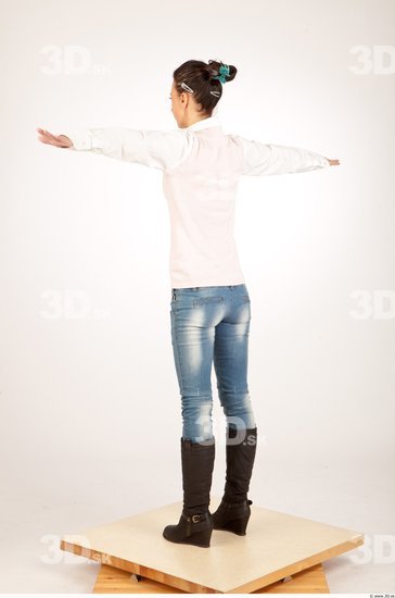 Whole Body Woman T poses Casual Slim Studio photo references