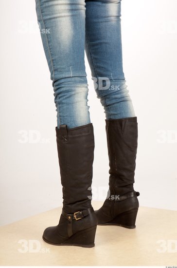 Leg Whole Body Woman Casual Jeans Slim Studio photo references