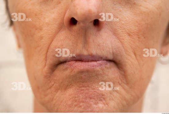 Mouth Woman White Average Wrinkles