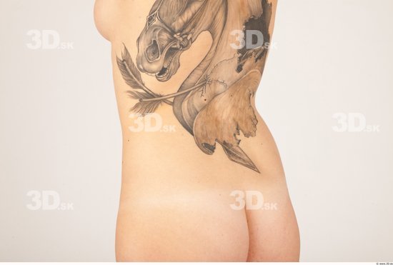 Whole Body Back Woman Tattoo Nude Casual Slim Studio photo references