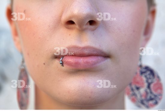 Mouth Woman White Piercing Average