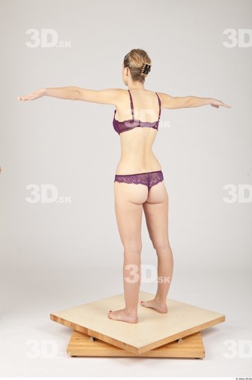 Whole Body Woman T poses Underwear Formal Slim Studio photo references