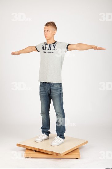 Whole Body Man T poses Casual Slim Studio photo references