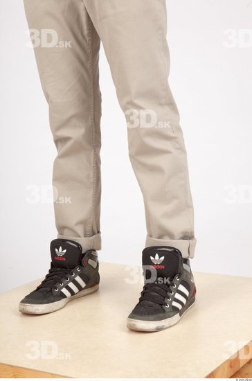 Calf Whole Body Man Asian Casual Trousers Slim Studio photo references