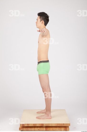 Whole Body Man T poses Asian Casual Underwear Shorts Slim Studio photo references