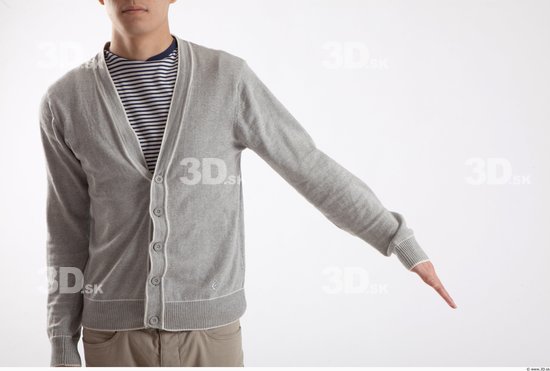 Arm Whole Body Man Animation references Asian Casual Sweater Slim Studio photo references