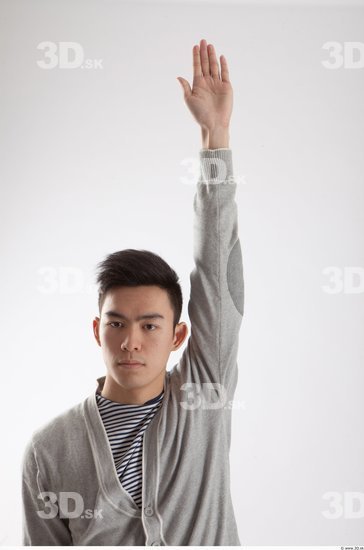 Arm Whole Body Man Animation references Asian Casual Sweater Slim Studio photo references