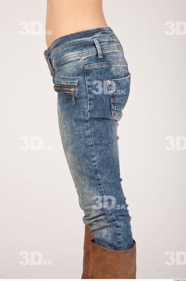 Thigh Whole Body Woman Casual Jeans Slim Studio photo references