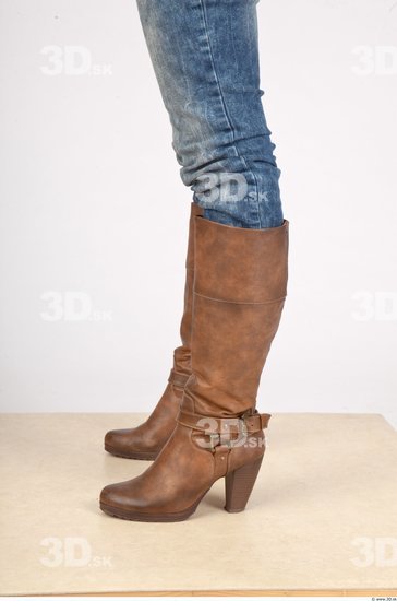 Calf Whole Body Woman Casual Boot Slim Studio photo references