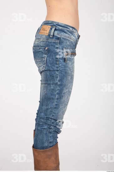 Thigh Whole Body Woman Casual Jeans Slim Studio photo references