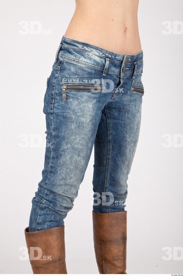 Thigh Whole Body Woman Casual Jeans Slim Studio photo references