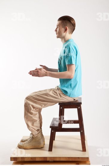 Whole Body Man Other White Casual Slim Male Studio Poses