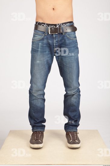 Leg Asian Casual Jeans Slim Studio photo references