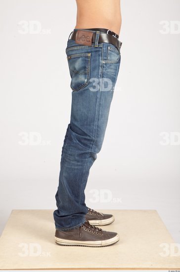 Leg Asian Casual Jeans Slim Studio photo references