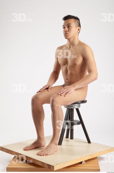 Whole Body Man Artistic poses Animation references Asian Nude Casual Slim Studio photo references