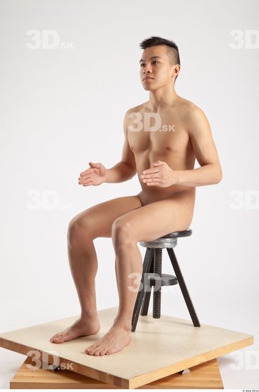 Whole Body Man Artistic poses Animation references Asian Nude Casual Slim Studio photo references