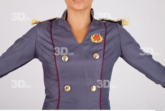 Whole Body Woman White Uniform Slim Studio photo references