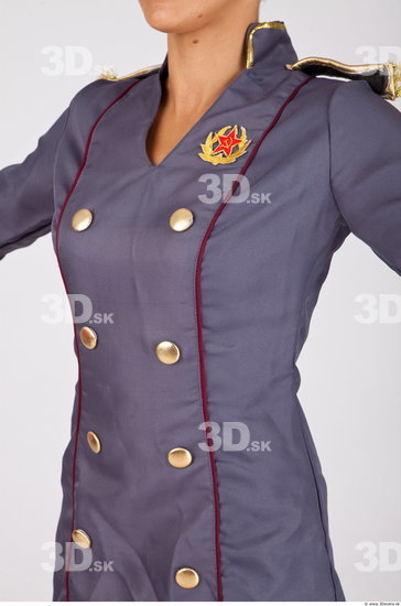 Whole Body Woman White Uniform Slim Studio photo references