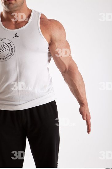 Arm Man Animation references White Sports Singlet Muscular