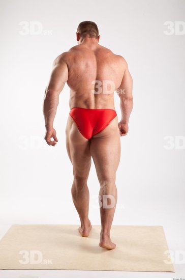 Whole Body Man Animation references White Sports Swimsuit Muscular