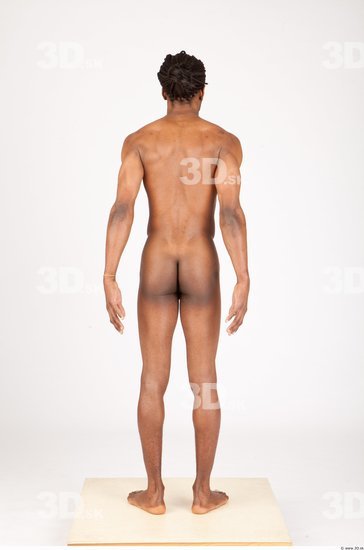 Whole Body Man Animation references Black Nude Athletic Studio photo references