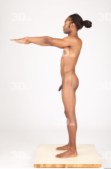 Whole Body Man Animation references Black Nude Athletic Studio photo references