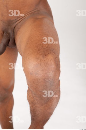 Knee Man Black Nude Athletic Studio photo references