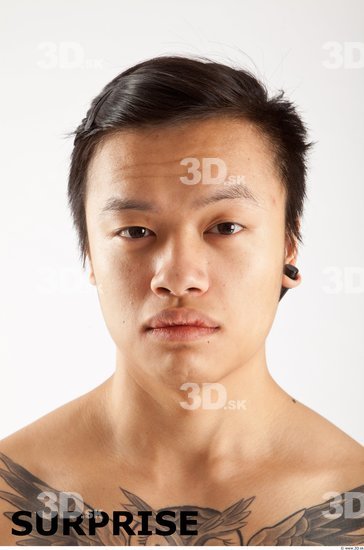 Head Emotions Man Asian Tattoo Slim