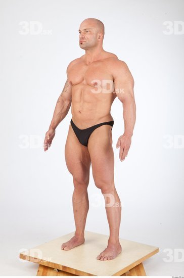 Man White Muscular Studio photo references