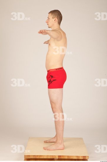 Whole Body Man T poses Underwear Shorts Athletic Studio photo references