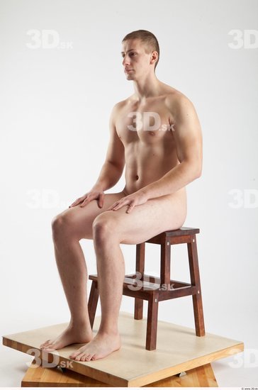 Whole Body Man Artistic poses White Nude Athletic