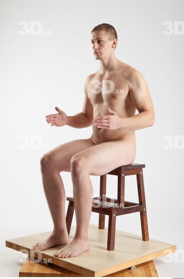 Whole Body Man Artistic poses White Nude Athletic