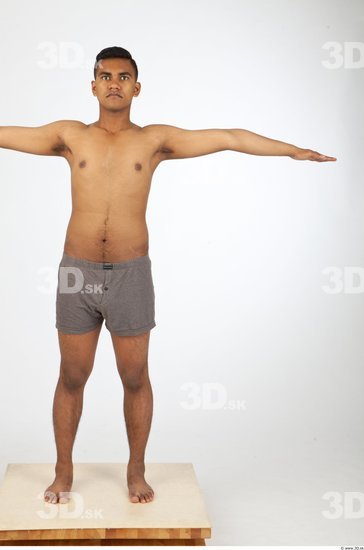 Whole Body T poses Black Underwear Shorts Studio photo references