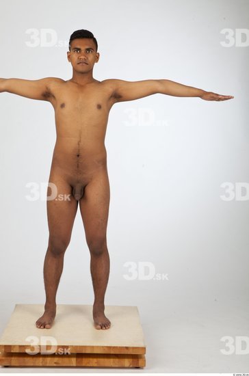 Whole Body T poses Black Nude Studio photo references