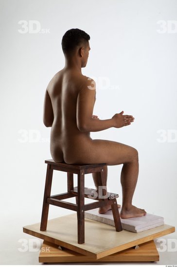 Whole Body Man Artistic poses Animation references Black Nude Formal Slim Studio photo references